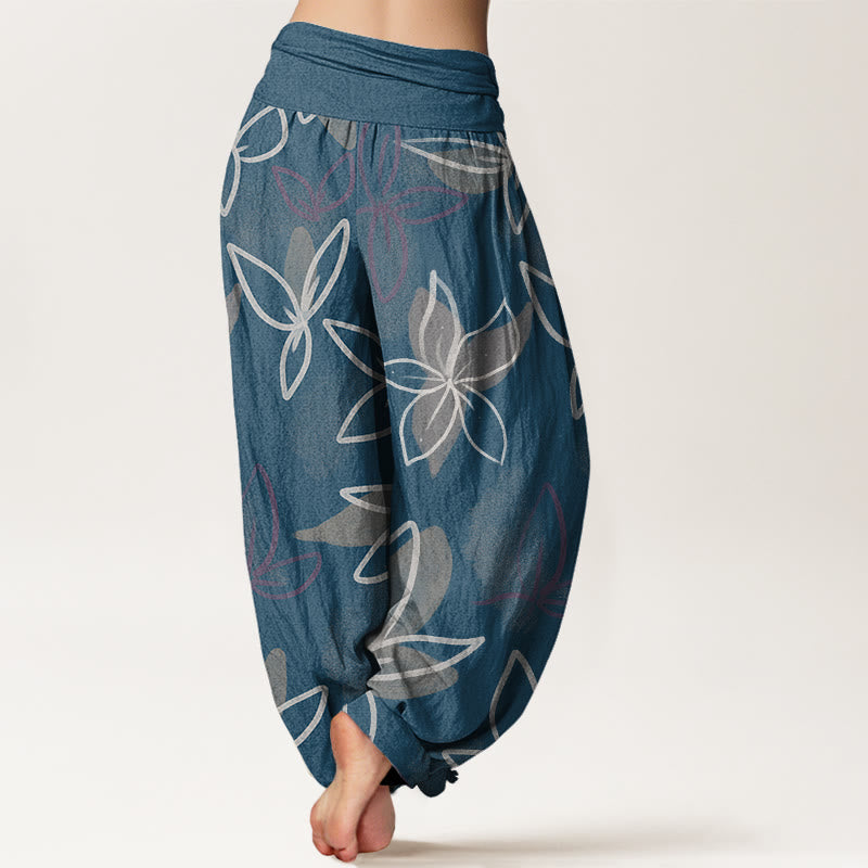 Pantalones harén con cintura elástica para mujer, con estampado floral y Buddha Stones - image 6
