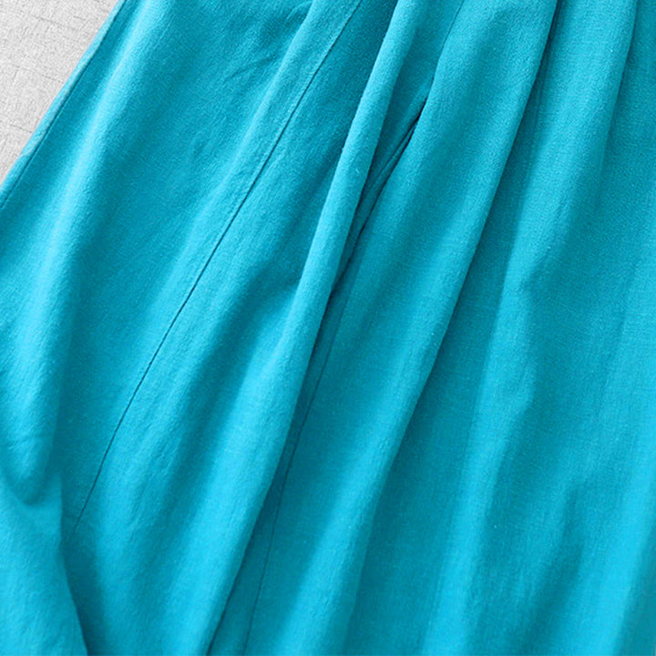 Pantalones harén de lino y algodón para mujer, de largo 7-8, informales, con bolsillos y estampado Buddha Stones - image 16