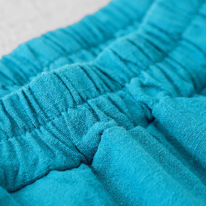 Pantalones harén de lino y algodón para mujer, de largo 7-8, informales, con bolsillos y estampado Buddha Stones - image 13