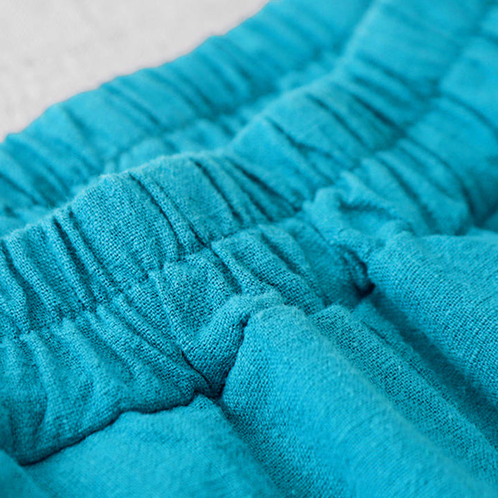 Pantalones harén de lino y algodón para mujer, de largo 7-8, informales, con bolsillos y estampado Buddha Stones - image 13