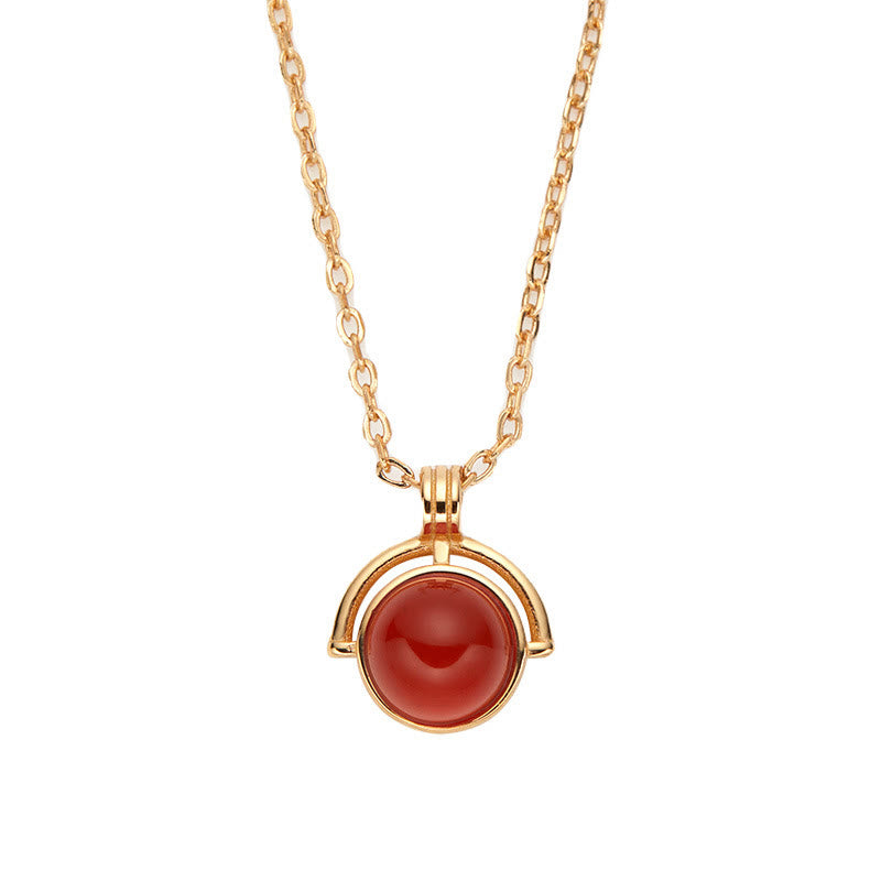 Collar con colgante de confianza de plata de ley 925 con Buddha Stones, ágata roja, ojo de tigre, aguamarina y piedra lunar. - image 2