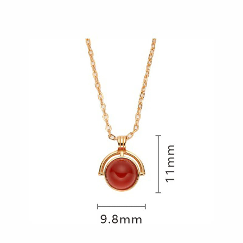 Collar con colgante de confianza de plata de ley 925 con Buddha Stones, ágata roja, ojo de tigre, aguamarina y piedra lunar. - image 3