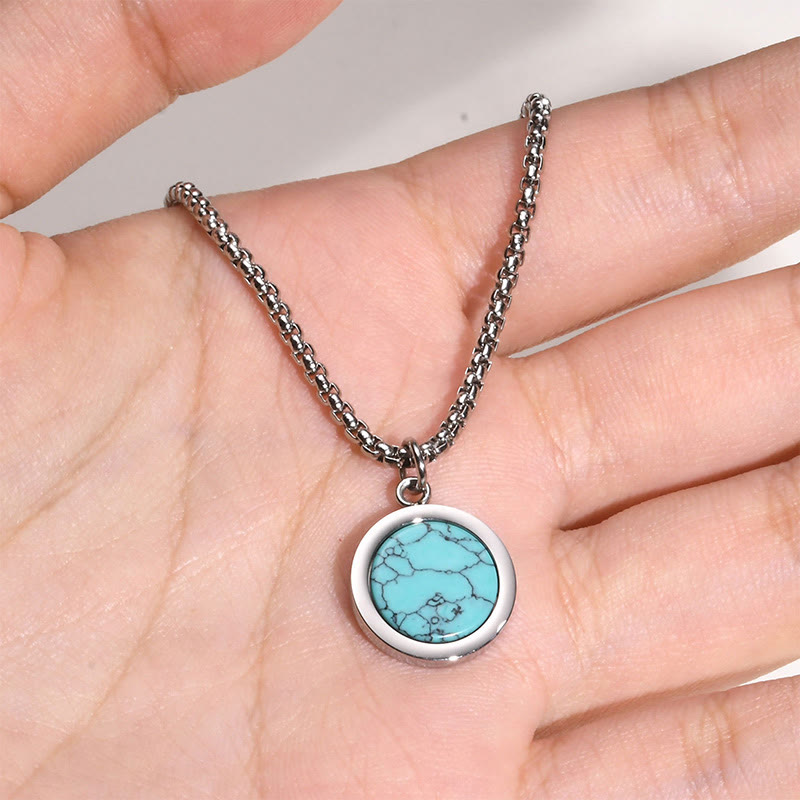 Collar con colgante de purificación de acero y titanio con piedras naturales de Buddha Stones, turquesa, ojo de tigre, lazurita, lapislázuli, malaquita y acero. - image 14