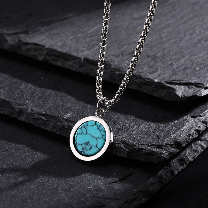 Collar con colgante de purificación de acero y titanio con piedras naturales de Buddha Stones, turquesa, ojo de tigre, lazurita, lapislázuli, malaquita y acero. - image 13