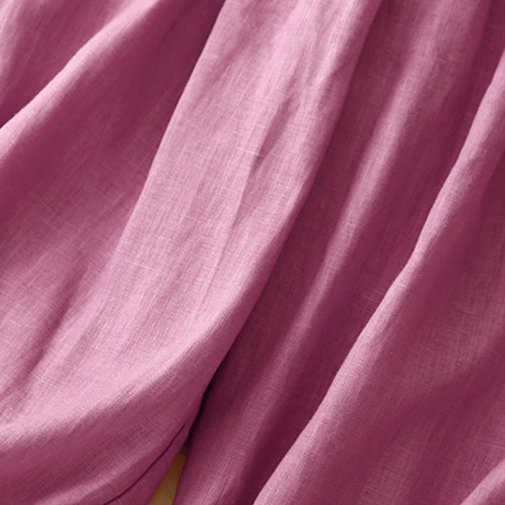 Pantalones tobilleros de algodón con bolsillos para mujer, de Buddha Stones Summer Commute, en color puro