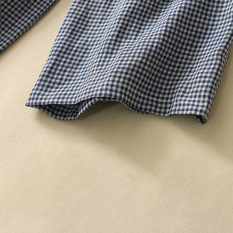 Pantalones casuales de lino y algodón con estampado a cuadros Buddha Stones Commute, de longitud 7-8, para mujer, con pernera ancha y bolsillos - image 7