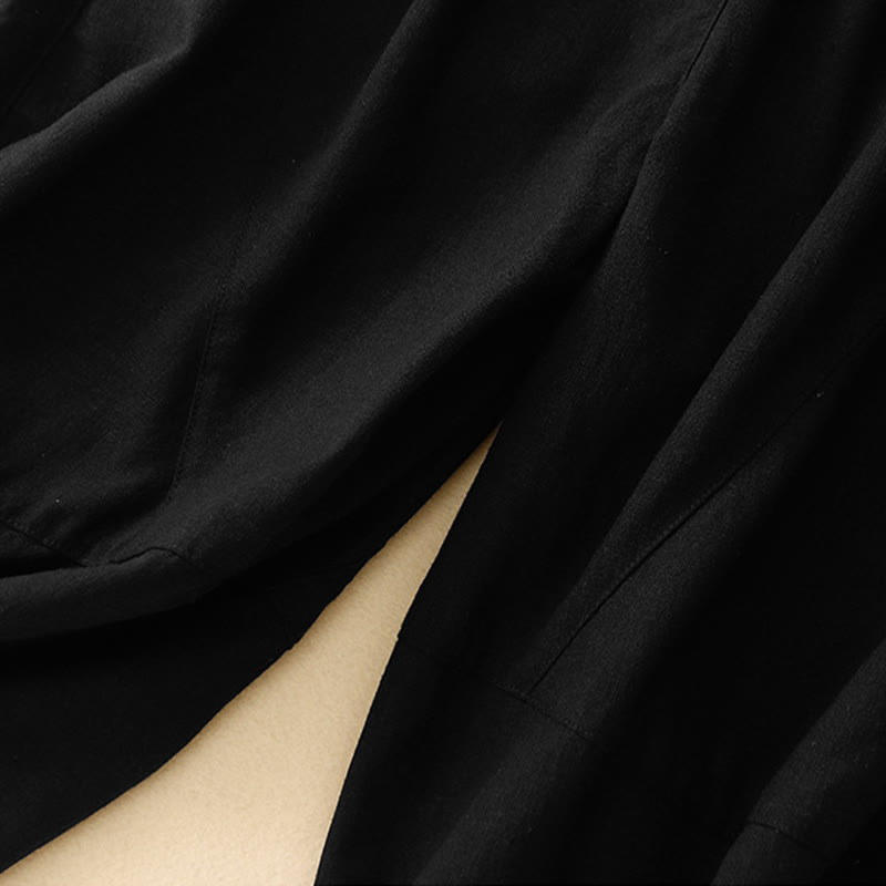 Pantalones casuales Buddha Stones Commute de algodón con pernera ancha y bolsillos para mujer - image 8