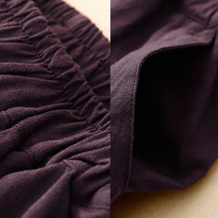 Pantalones casuales Buddha Stones Commute de algodón con pernera ancha y bolsillos para mujer - image 16