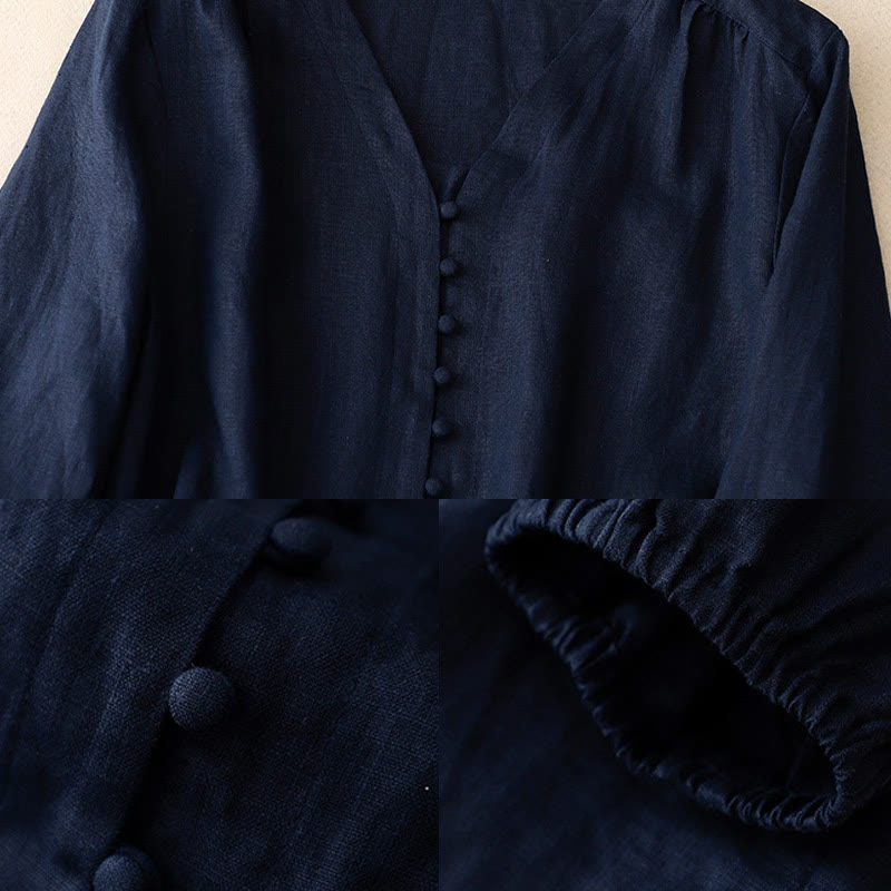 Camiseta de manga larga para mujer con diseño de Buddha Stones y cuello en V. - image 12