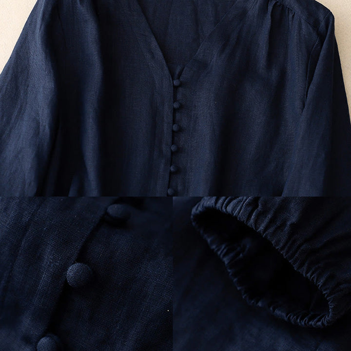 Camiseta de manga larga para mujer con diseño de Buddha Stones y cuello en V. - image 12