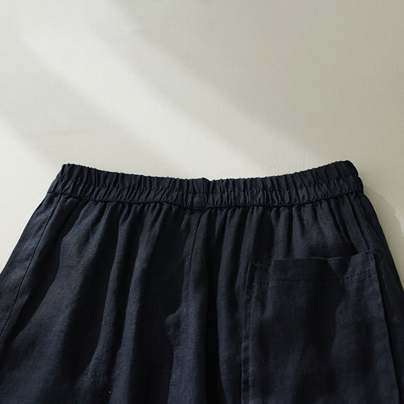 Pantalones harén de cintura alta con bolsillos para mujer, de Buddha Stones Commute, en color puro - image 18