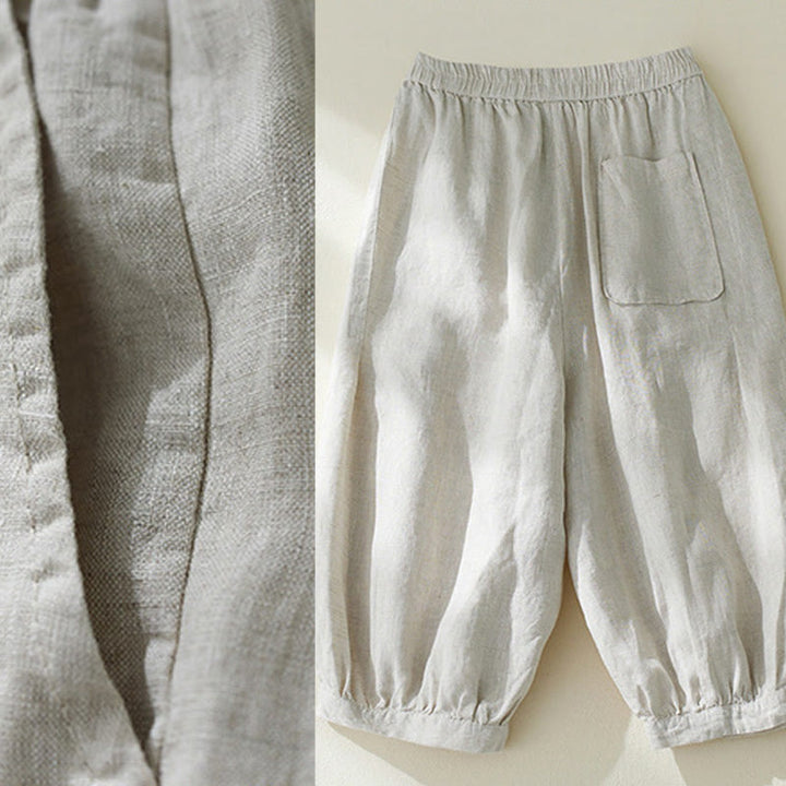 Pantalones harén de cintura alta con bolsillos para mujer, de Buddha Stones Commute, en color puro - image 15