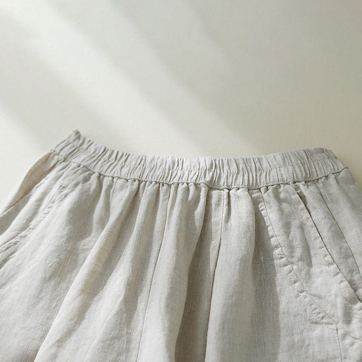 Pantalones harén de cintura alta con bolsillos para mujer, de Buddha Stones Commute, en color puro - image 9