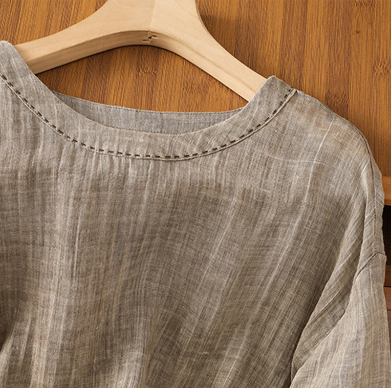 Camiseta de manga tres cuartos para mujer, estilo casual de verano, con cuello redondo y estampado de Buddha Stones. - image 19