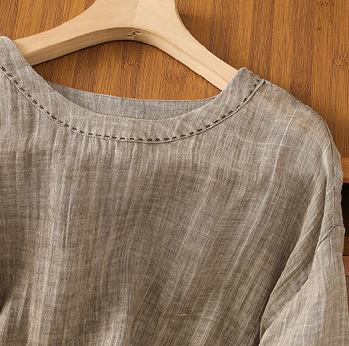 Camiseta de manga tres cuartos para mujer, estilo casual de verano, con cuello redondo y estampado de Buddha Stones. - image 19