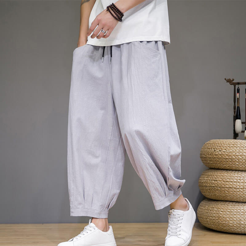 Pantalones capri cortos de algodón con bolsillos para hombre de Buddha Stones - image 10