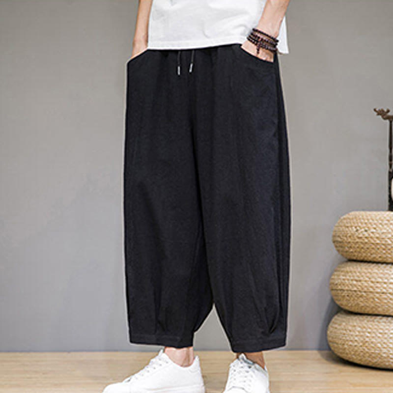 Pantalones capri cortos de algodón con bolsillos para hombre de Buddha Stones - image 27