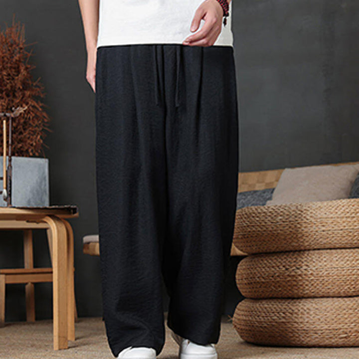 Pantalones casuales con diseño de cordón y bolsillos de Buddha Stones para hombre. - image 33
