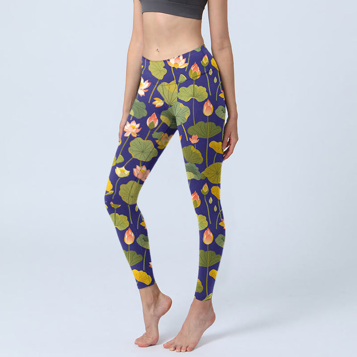 Leggings de yoga para mujer con estampado de Buddha Stones - Azul oscuro - US18，UK/AU22，EU50 (4XL) - image 0