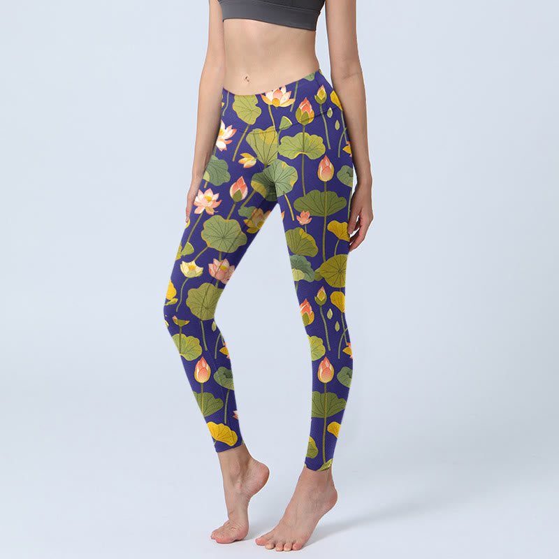 Leggings de yoga para mujer con estampado de Buddha Stones - Azul oscuro - US18，UK/AU22，EU50 (4XL) - image 1
