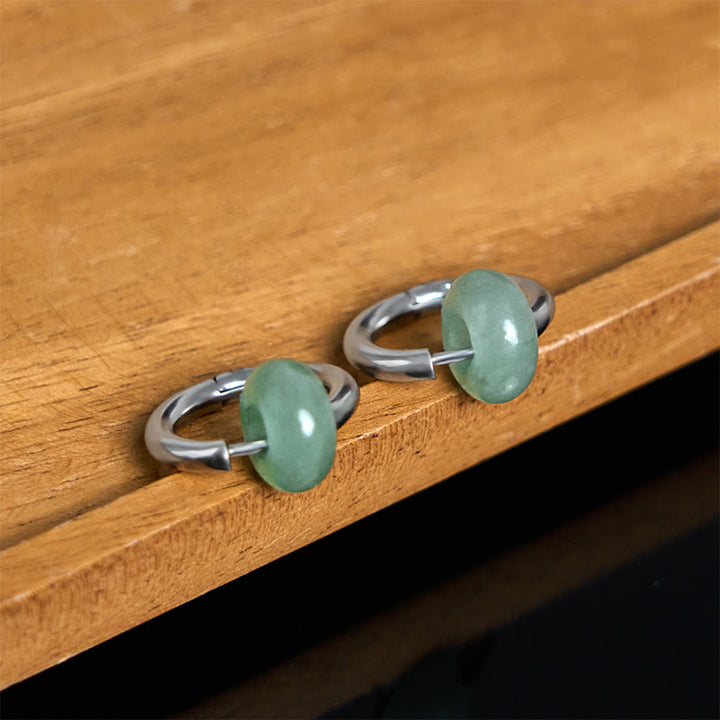 Pendientes reforzados de acero y titanio con Buddha Stones - image 3