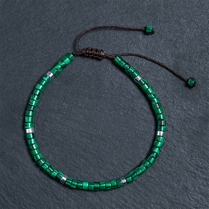 Pulsera de cuentas espaciadoras antiansiedad de malaquita y Buddha Stones