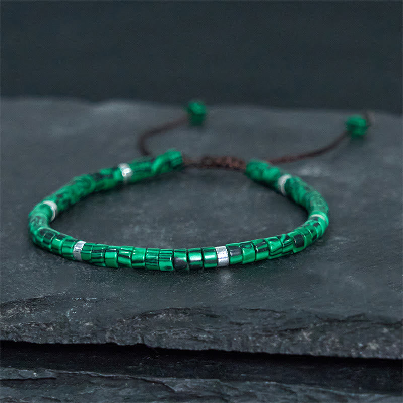 Pulsera de cuentas espaciadoras antiansiedad de malaquita y Buddha Stones