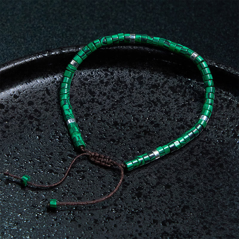 Pulsera de cuentas espaciadoras antiansiedad de malaquita y Buddha Stones