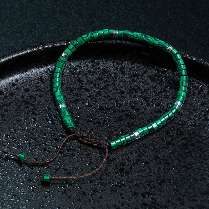 Pulsera de cuentas espaciadoras antiansiedad de malaquita y Buddha Stones