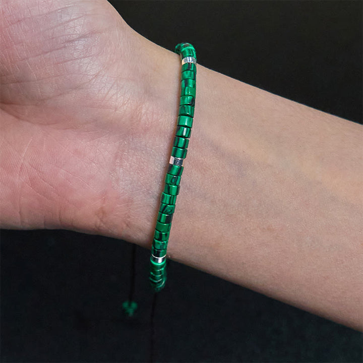 Pulsera de cuentas espaciadoras antiansiedad de malaquita y Buddha Stones