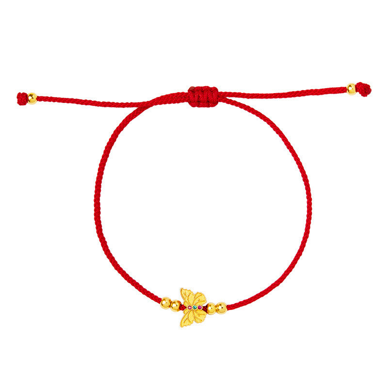 Pulsera de fuerza con hilo rojo y mariposa de plata de ley 999 Buddha Stones - image 13