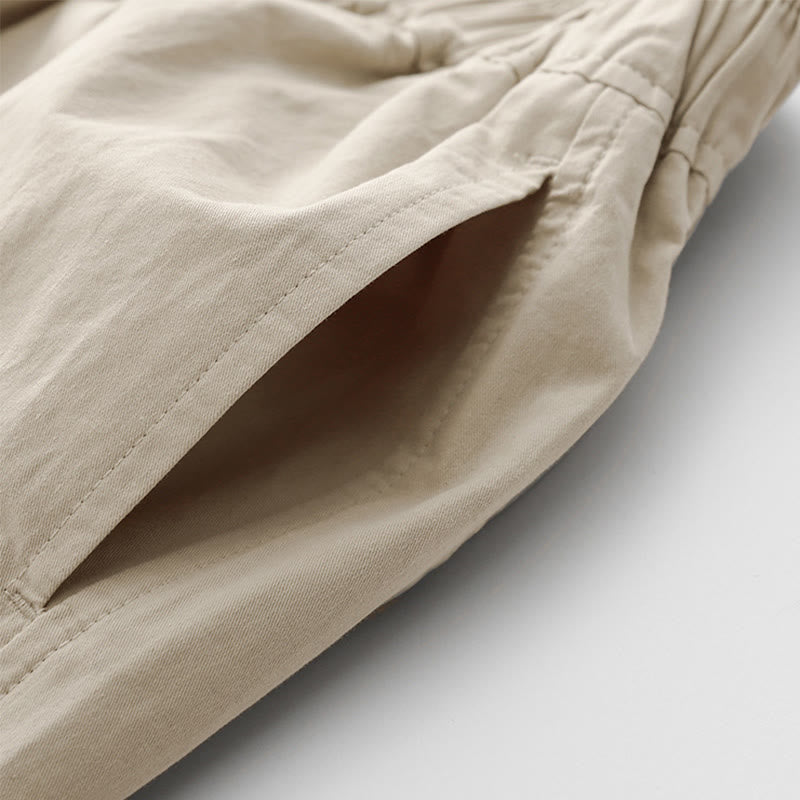 Pantalones de lino y algodón de cintura alta para mujer, de Buddha Stones Spring Commute, con pernera ancha y bolsillos, de color liso - image 5