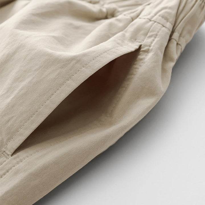 Pantalones de lino y algodón de cintura alta para mujer, de Buddha Stones Spring Commute, con pernera ancha y bolsillos, de color liso - image 5