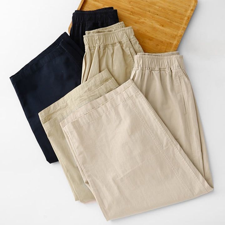 Pantalones de lino y algodón de cintura alta para mujer, de Buddha Stones Spring Commute, con pernera ancha y bolsillos, de color liso - image 24