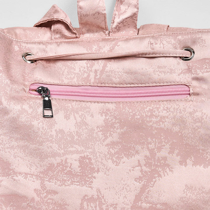 Mochila de poliéster y algodón de gran capacidad con bordado de loto rosa y Buddha Stones , hecha a mano