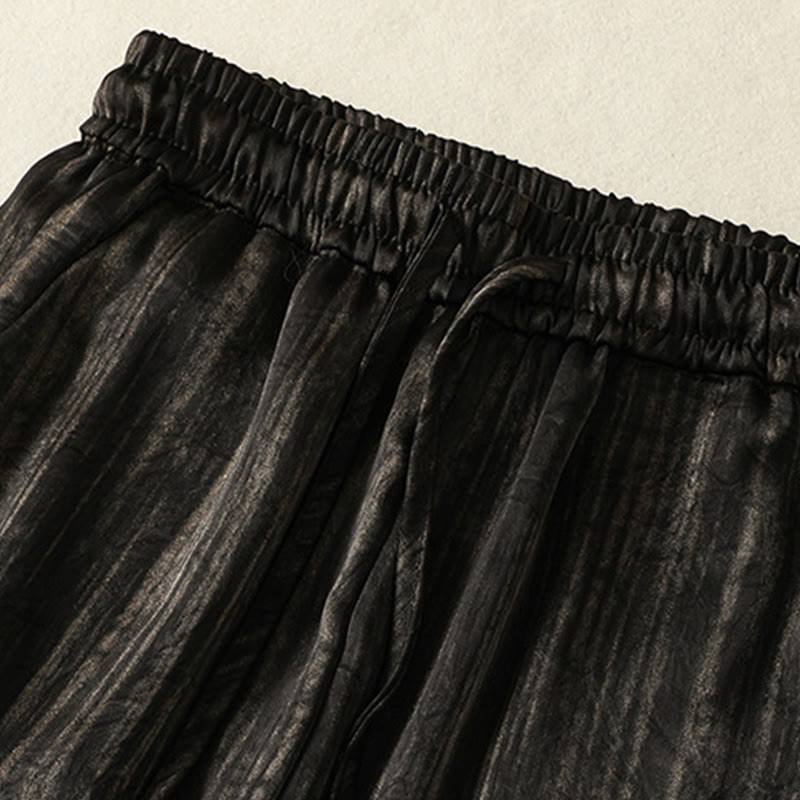 Pantalones casuales con cordón ajustable y bolsillos para mujer, con diseño artístico de líneas verticales y Buddha Stones. - image 12