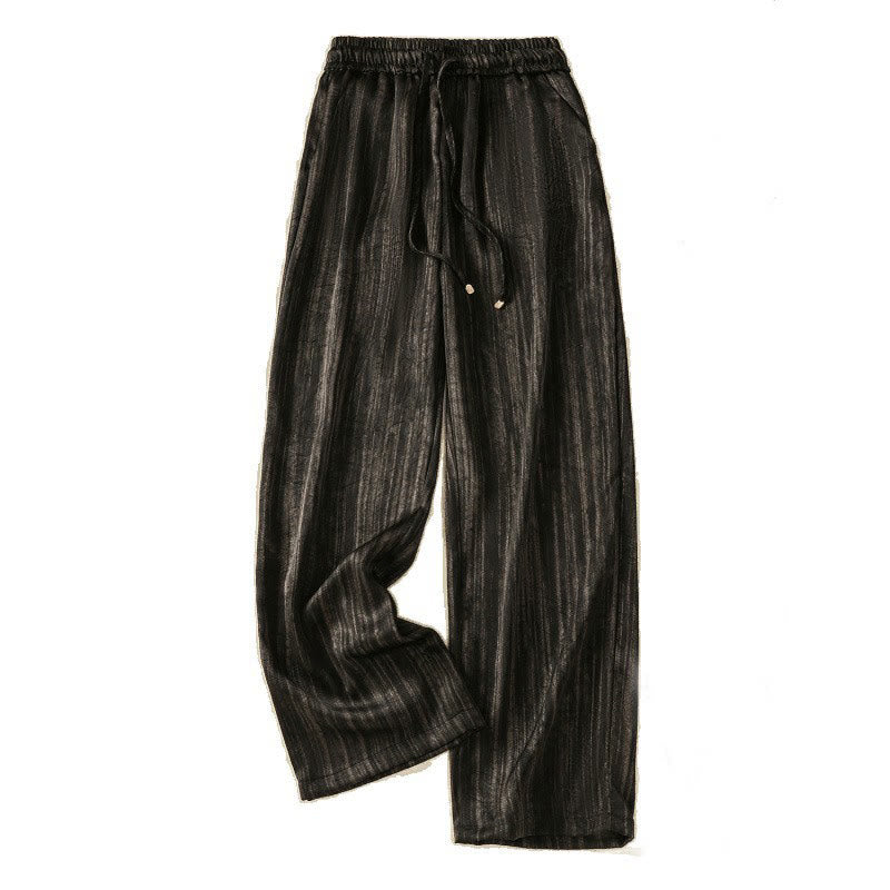 Pantalones casuales con cordón ajustable y bolsillos para mujer, con diseño artístico de líneas verticales y Buddha Stones. - image 16