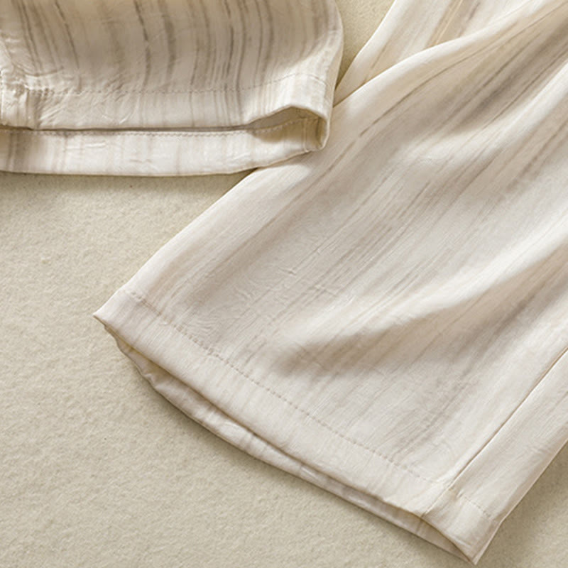 Pantalones casuales con cordón ajustable y bolsillos para mujer, con diseño artístico de líneas verticales y Buddha Stones. - image 8