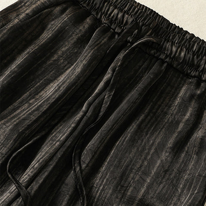 Pantalones casuales con cordón ajustable y bolsillos para mujer, con diseño artístico de líneas verticales y Buddha Stones. - image 13