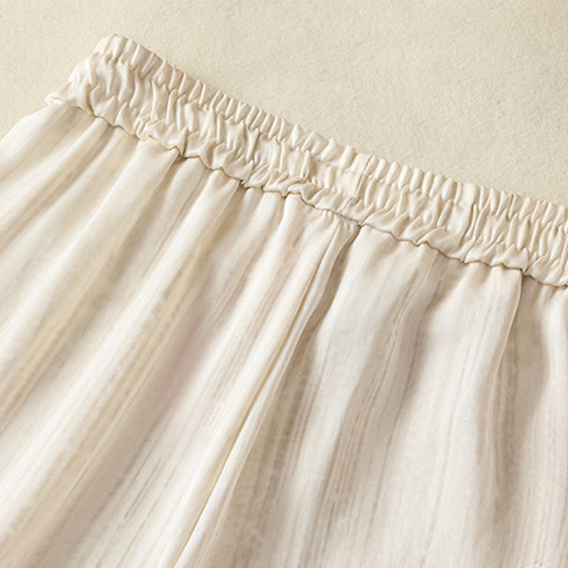 Pantalones casuales con cordón ajustable y bolsillos para mujer, con diseño artístico de líneas verticales y Buddha Stones. - image 5