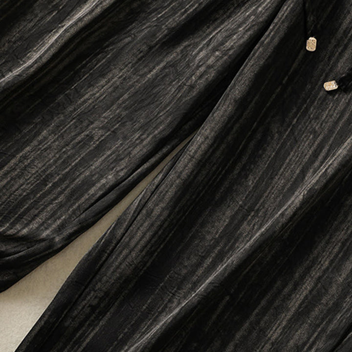 Pantalones casuales con cordón ajustable y bolsillos para mujer, con diseño artístico de líneas verticales y Buddha Stones. - image 15