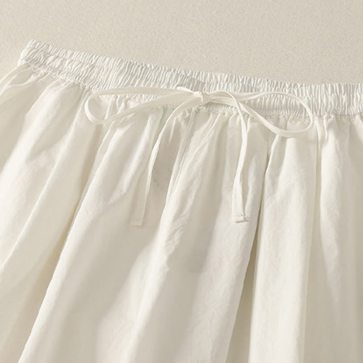 Pantalones de algodón para mujer con diseño de patchwork, dobladillo con volantes y bolsillos, hasta el tobillo y cordón Buddha Stones . - image 9