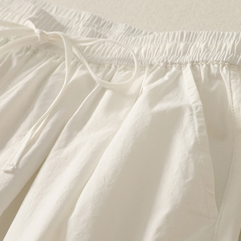 Pantalones de algodón para mujer con diseño de patchwork, dobladillo con volantes y bolsillos, hasta el tobillo y cordón Buddha Stones . - image 8