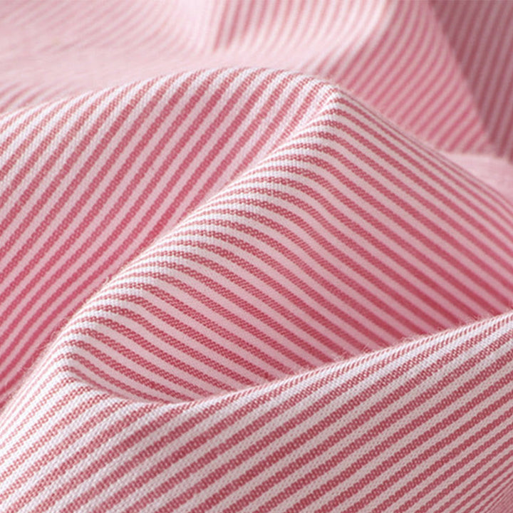 Camisa de algodón de manga corta para mujer con diseño de rayas y cuello redondo de Buddha Stones - image 11