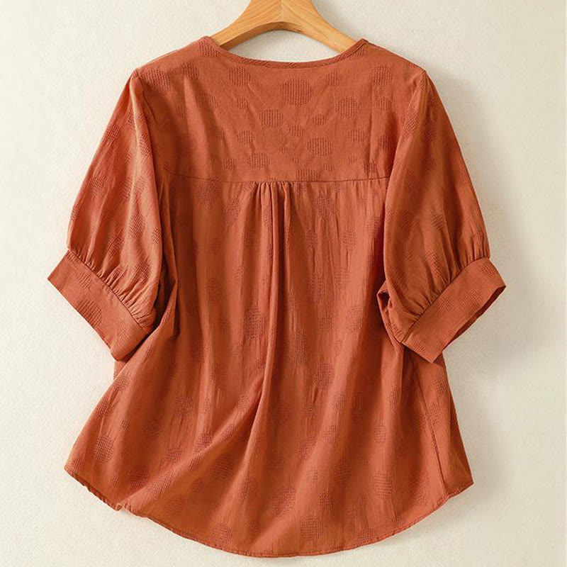 Camiseta de manga corta holgada para mujer con diseño de Buddha Stones y cuello redondo liso. - image 8