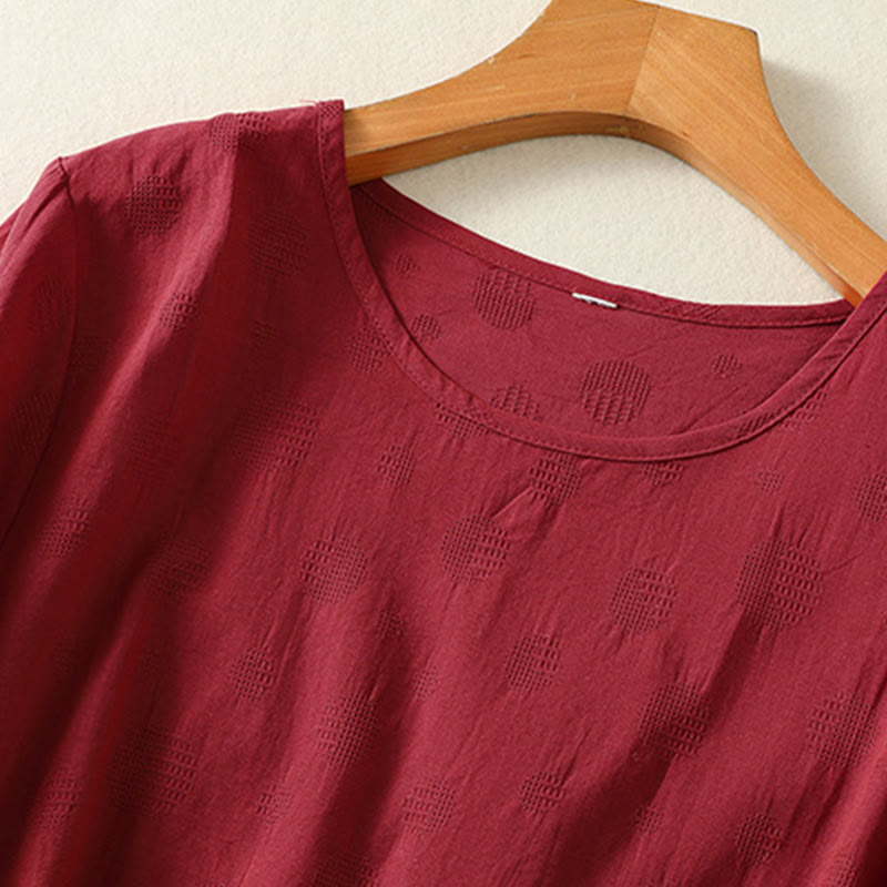 Camiseta de manga corta holgada para mujer con diseño de Buddha Stones y cuello redondo liso. - image 15