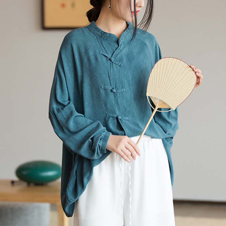 Camisa de manga larga con botones de rana y Buddha Stones, Top de meditación Zen Tai Chi, chaqueta de ropa Hanfu - image 10