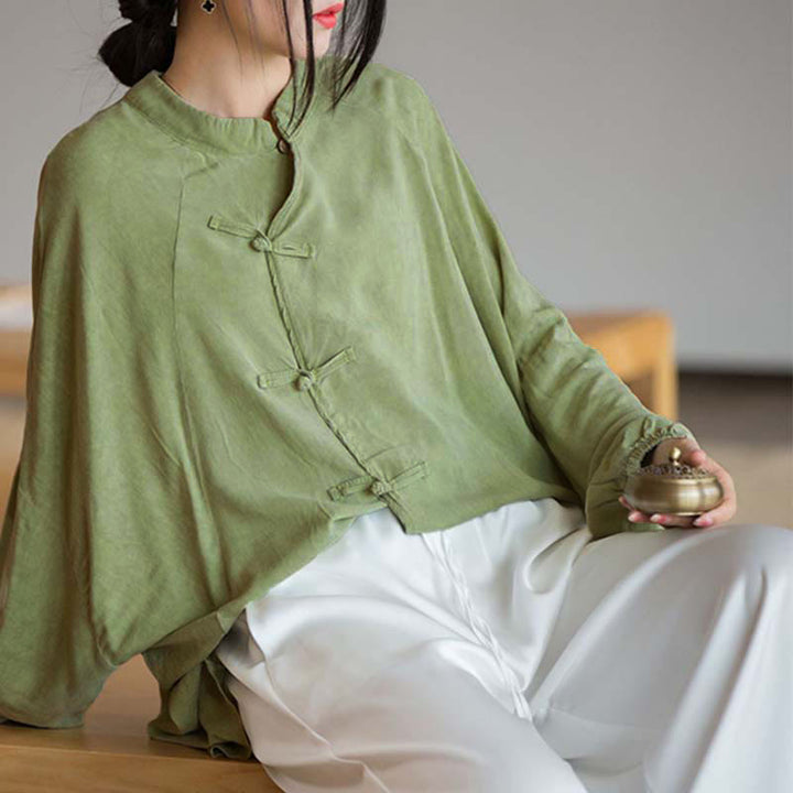 Camisa de manga larga con botones de rana y Buddha Stones, Top de meditación Zen Tai Chi, chaqueta de ropa Hanfu - image 12