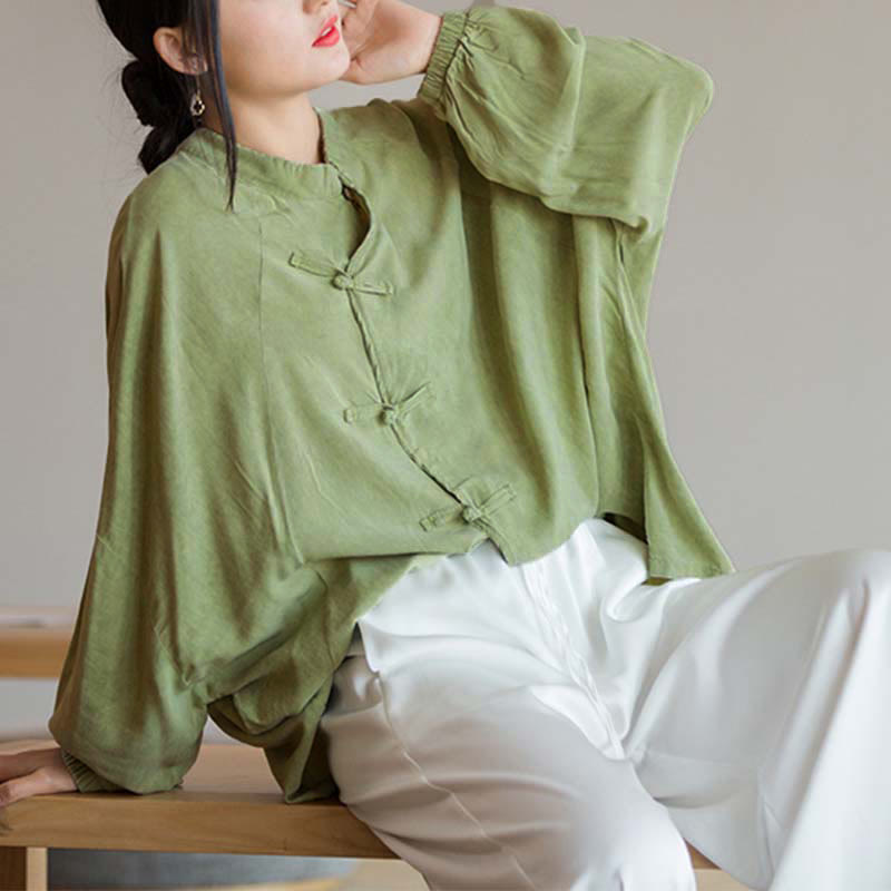 Camisa de manga larga con botones de rana y Buddha Stones, Top de meditación Zen Tai Chi, chaqueta de ropa Hanfu - image 13