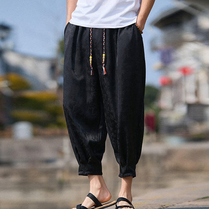 Pantalones con cordón ajustable y bolsillos para hombre, diseño de personajes de verano con Buddha Stones, bordados, talla 7-8 - image 5